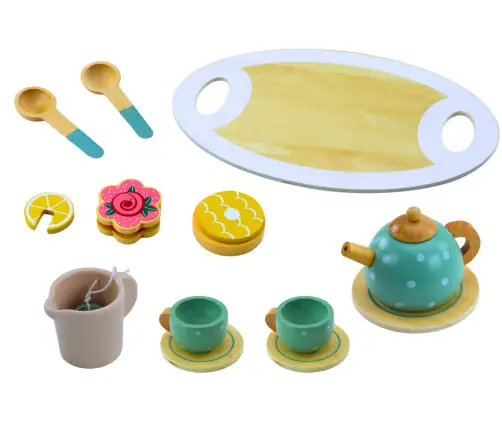 Tea Coffee Set for Children Wooden 15 Pieces