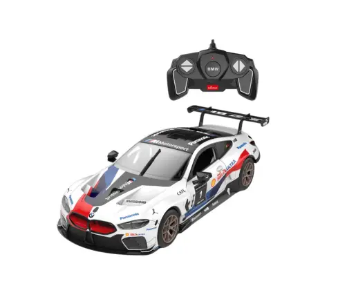 Radiovadāmā mašīna konstruktors ar pulti BMW M8 GTE White, 66 gab.