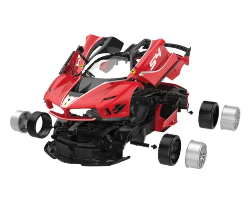 Radiovadāmā mašīna konstruktors Ferrari FXXK EVO Red ar pulti, 88 gab