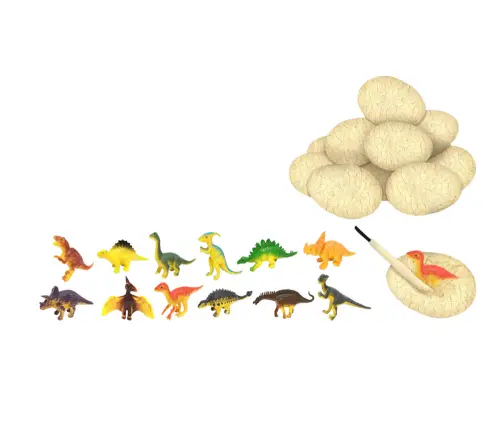 Dinosaur Eggs Set Figures Excavation Board Game 12 Pcs