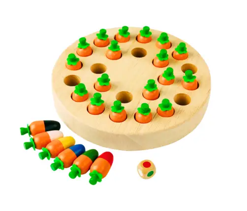 Family Memory Game Carrots Wooden