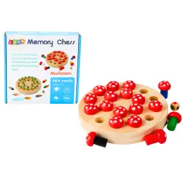 Family Memory Game Toadstools Wooden