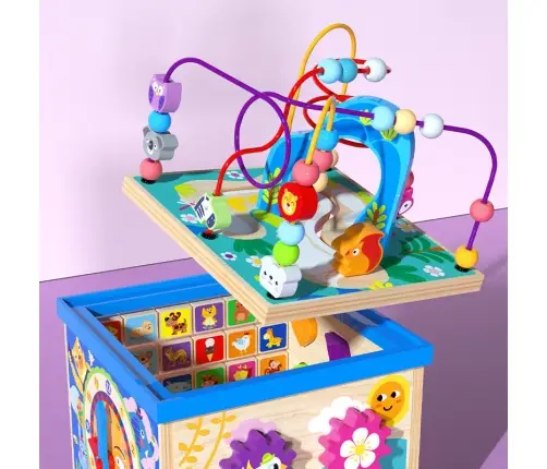 Educational Puzzle Wooden Cube Sorter Alphabet Patterns