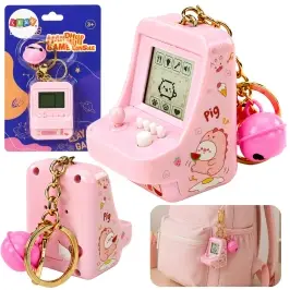 Electronic Game Tetris Pocket Keychain Pink