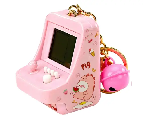 Electronic Game Tetris Pocket Keychain Pink
