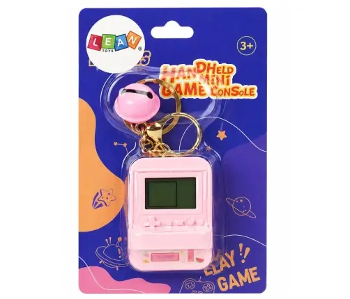 Electronic Game Tetris Pocket Keychain Pink