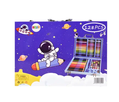 Art Set in a Suitcase with a Unicorn Pink 128 EL