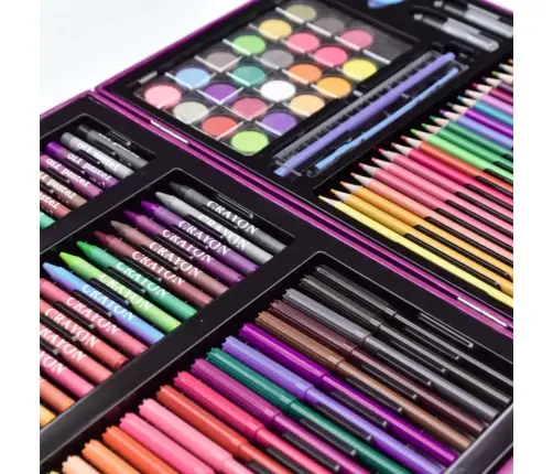 Art Set in a Suitcase with a Unicorn Pink 128 EL