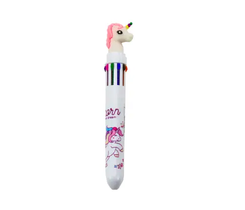 Multicolor Unicorn Automatic Pen 10 White