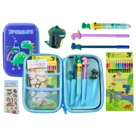 School Pencil Case with Dinosaur Blue Accessories School Pencil Case with Dinosaur Blue Accessories