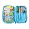 School Pencil Case with Dinosaur Blue Accessories