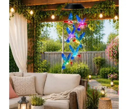 Solar Hummingbirds Birds LED Colorful Light