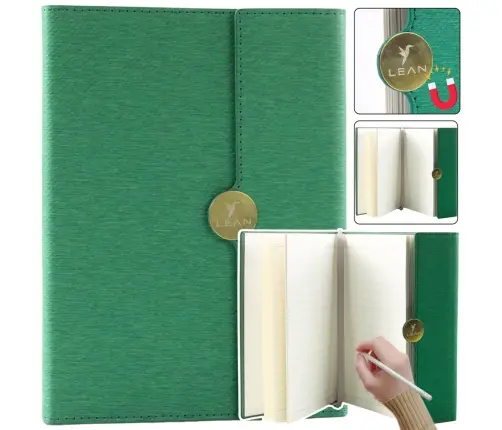 Biroja piezīmju grāmata ar magnētisko vāku, A5 Green