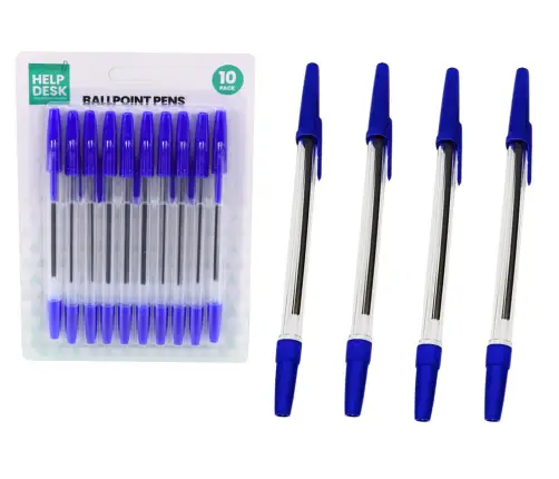 Klasiskā zilo pildspalvu komplekts 10 gab.