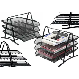 Organizer 3 Drawers Sliding Metal Black