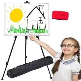 Magnetic Board on Stand Set Magnets Markers Sponge