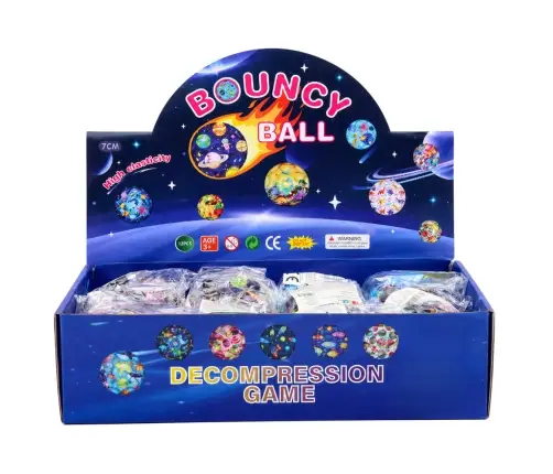 Spīdoša bumbiņa ar iedobēm Space 7 cm