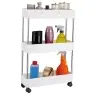 Mobile Shelf 4 Shelves White on Wheels