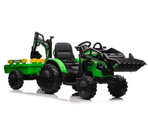 Battery-powered excavator with trailer SX2068 Green