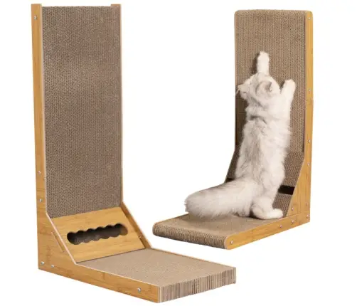Corner Standing Scratching Post High Cardboard With Ball For Cat 60 x 40 x 24cm