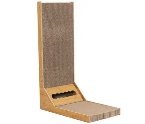 Corner Standing Scratching Post High Cardboard With Ball For Cat 60 x 40 x 24cm