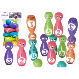Bowling Set Smiley Balls Colored 10pcs Bowling Set Smiley Balls Colored 10pcs