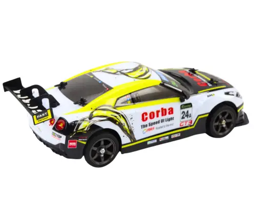 Radiovadāmā mašīna Drift Interchangeable Wheels White and Yellow