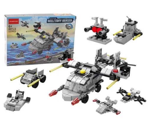 Construction Blocks Helicopter 6in1 DIY Set Vehicles 117 pcs.