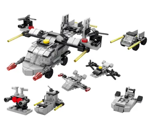 Construction Blocks Helicopter 6in1 DIY Set Vehicles 117 pcs.