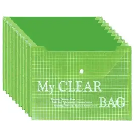 Folder Envelope With Clasp Transparent Green A4 20 Pieces
