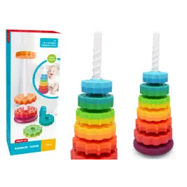 Rotating Pyramid Tower Sorter Rainbow Puzzle 6 El.