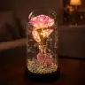 Eternal Rose in Dome with LED Lighting Pink with Heart and Balls