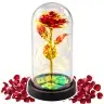 Eternal Rose In Glass Crystal Dome LED Lighting Red 21x11cm