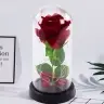 Eternal Rose in Dome with LED Lighting Red 21x11cm