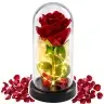 Eternal Rose in Dome with LED Lighting Red 21x11cm