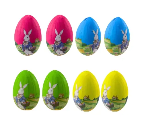 Easter Eggs on a Wire Pick Bunny with a Basket Decoration 6pcs