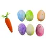 Easter Decorations In Basket Eggs Carrot Colorful 7pcs