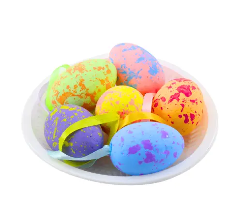 Easter Decorations Eggs With Loop Pendant Colorful 6pcs