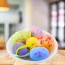 Easter Decorations Eggs With Loop Pendant Colorful 6pcs