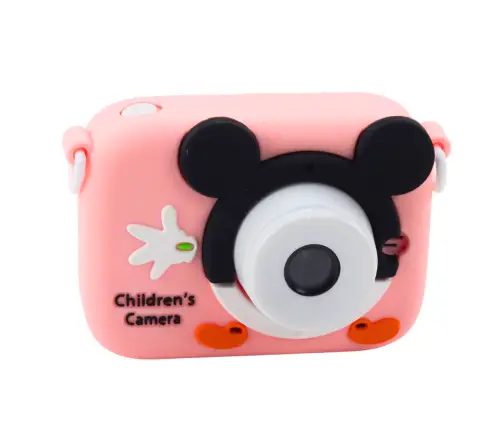 Digital Camera For Kids Mouse Pink 48Mpx HD 1080P