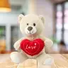 Plush Toy Teddy Bear with Heart Cream Beige 30cm