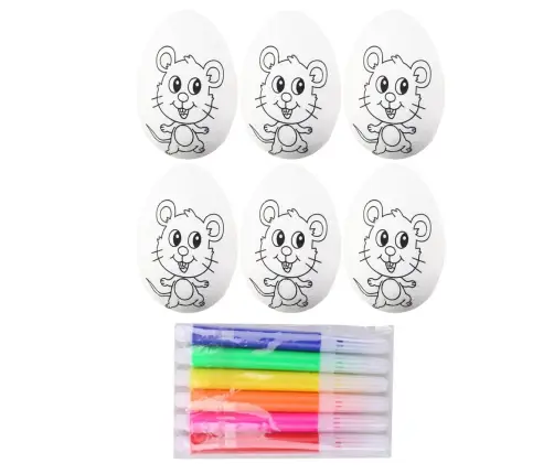 Easter Styrofoam Eggs For Painting Markers Markers Mouse 6pcs