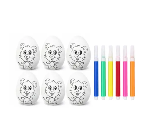 Easter Styrofoam Eggs For Painting Markers Markers Mouse 6pcs