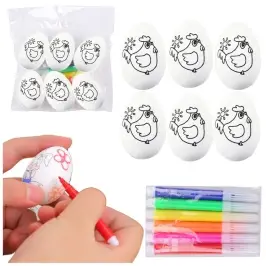 Easter Styrofoam Eggs For Painting Markers Markers Hen 6pcs
