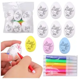 Easter Styrofoam Eggs For Painting Markers Markers Roosters 6pcs