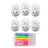 Easter Styrofoam Eggs For Painting Markers Rabbit Pattern D 6pcs