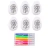 Easter Styrofoam Eggs For Painting Markers Flower Pattern D 6pcs