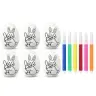 Easter Styrofoam Eggs For Painting Markers Felt-tip Pens Bunny 6pcs