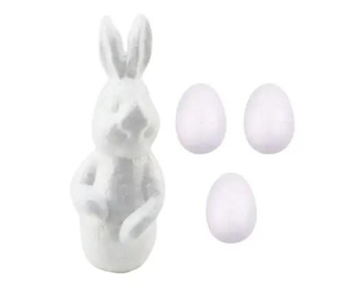 Bunny Styrofoam Decoration Painting Kit 3 Eggs Paint