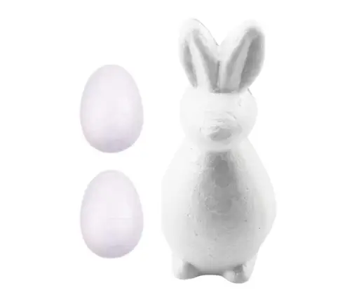 Bunny Styrofoam Decorations Painting Kit 2 Eggs Paints